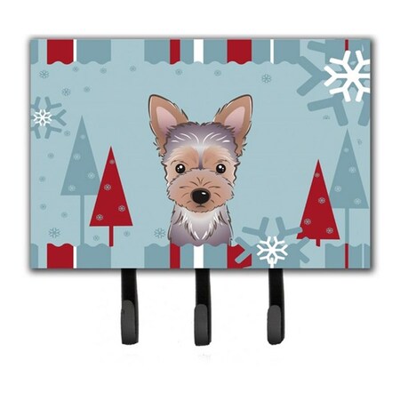 Jensendistributionservices Winter Holiday Yorkie Puppy Leash & Key Holder MI2088678